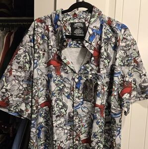 RSVLTS "Double KO" TMNT vs. Street Fighter shirt NWT